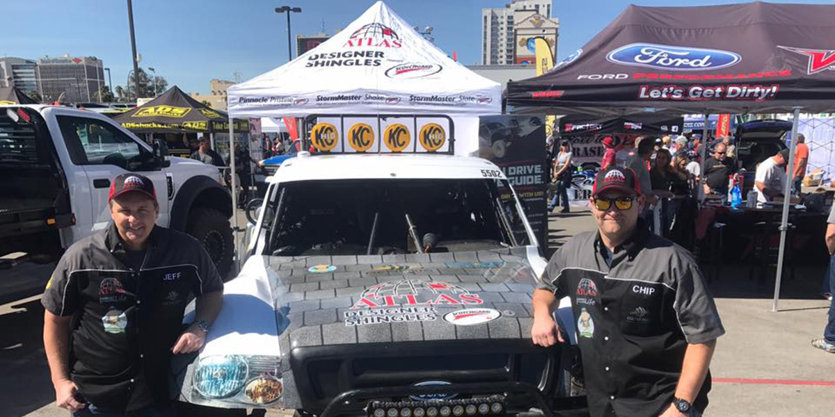 Chip and Jeff with the car at Mint 400