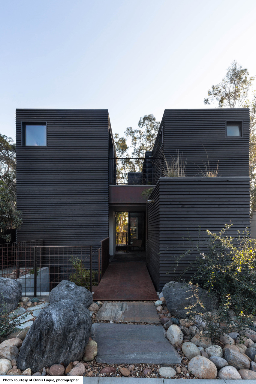 blackened Redwood House - San Diego