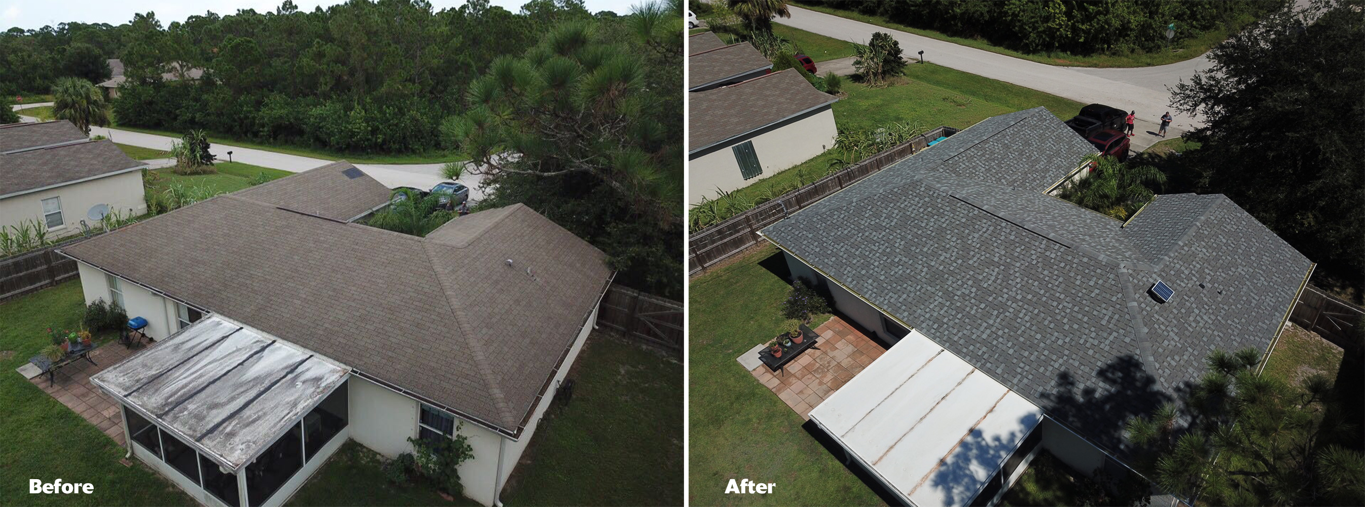 Langford roof - before and after