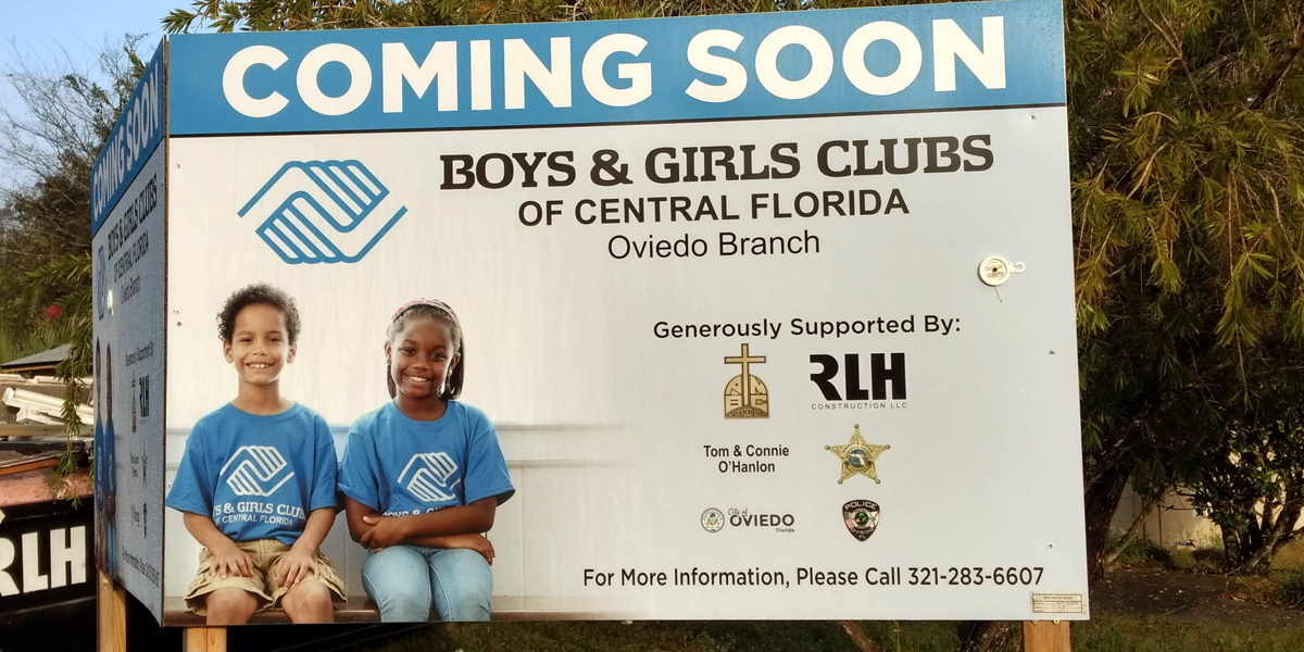 Boys & Girls Clubs of Central Florida - coming soon sign
